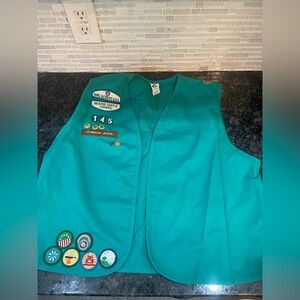 Girl Scouts USA Vest With Patches Green Large